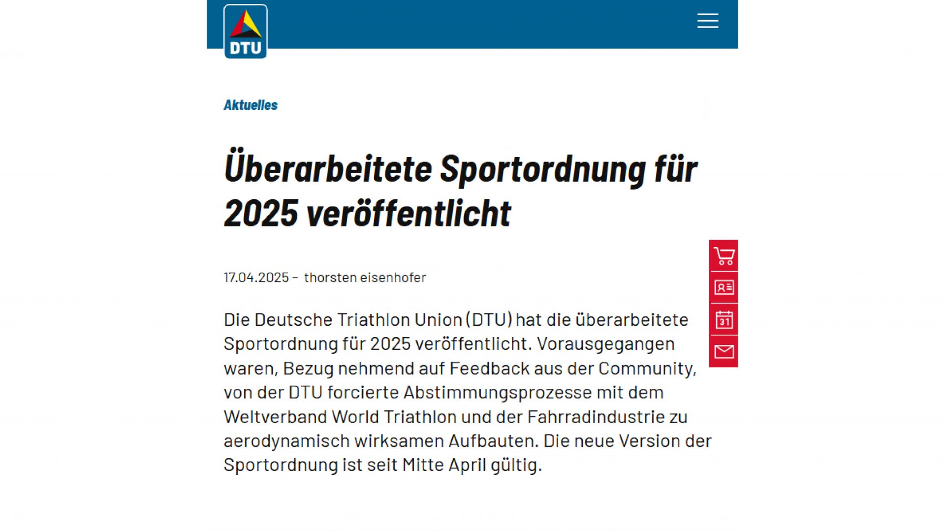 Informiere dich über die Neuerungen der DTU-Sportordnung!